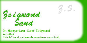 zsigmond sand business card